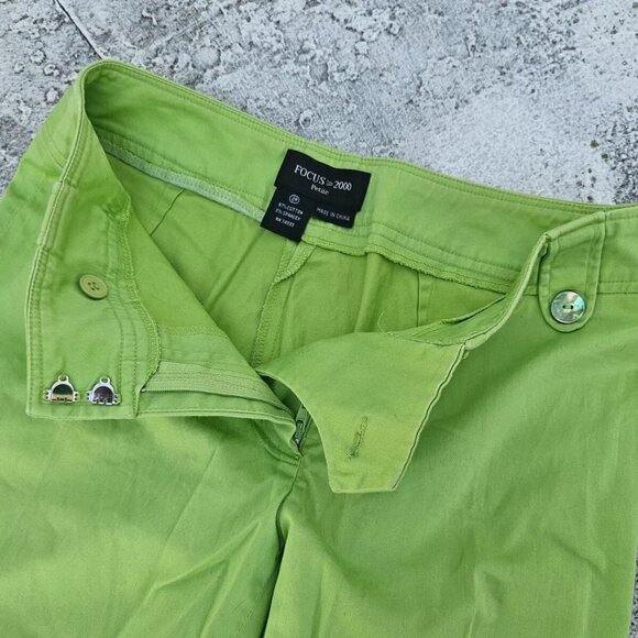 Focus2000 Petie Women Capri Pant Green Cotton Pant Size 2P - Picture 8 of 11